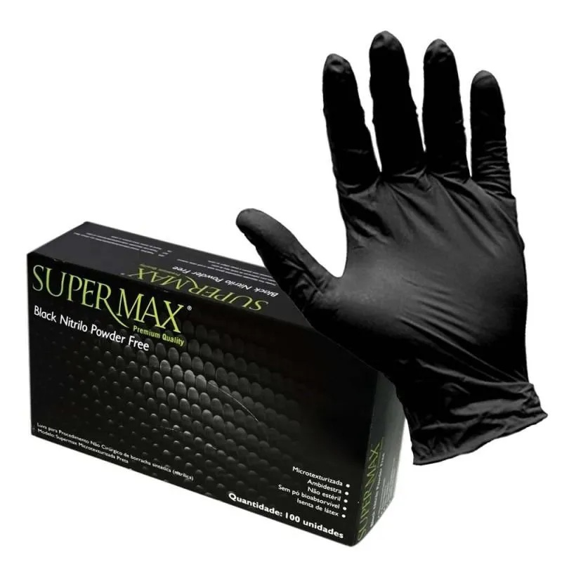 Luva de Procedimento Supermax preta