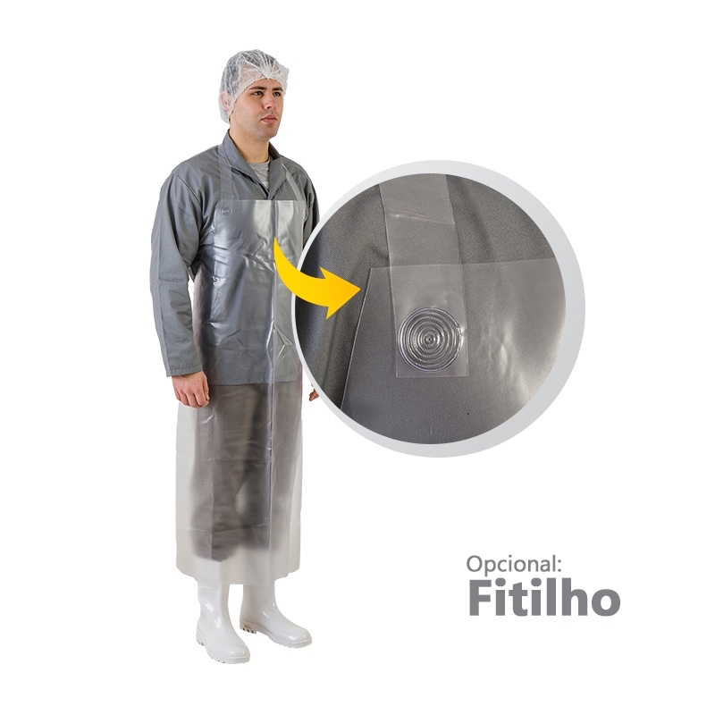 Avental Transparente com Fitilho Prevemax