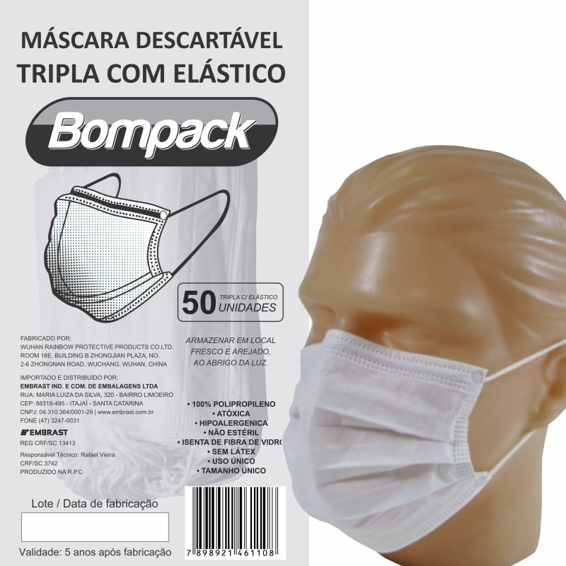 Imagem Máscara Bompack Tripla.